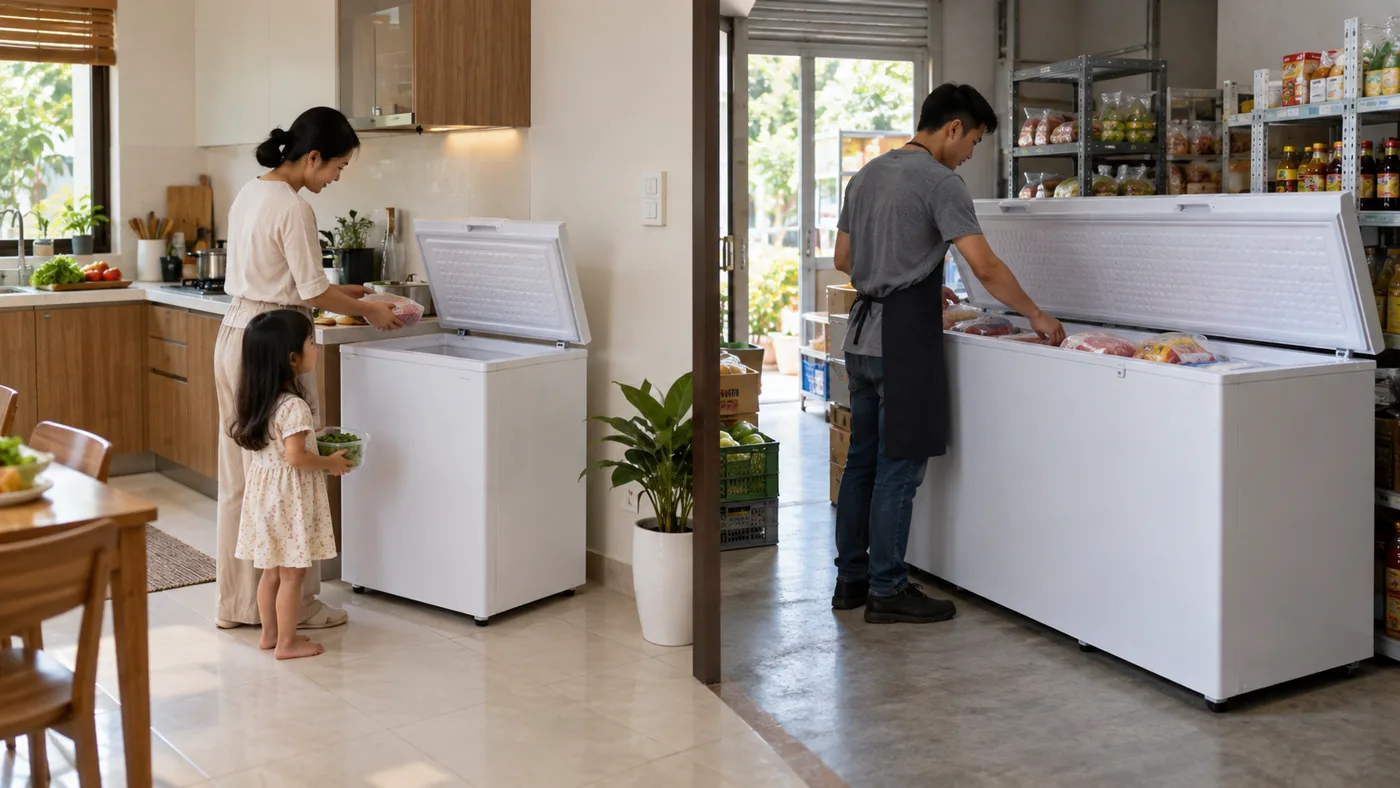 Chọn dung tích tủ đông Sanaky cho gia đình và cửa hàng