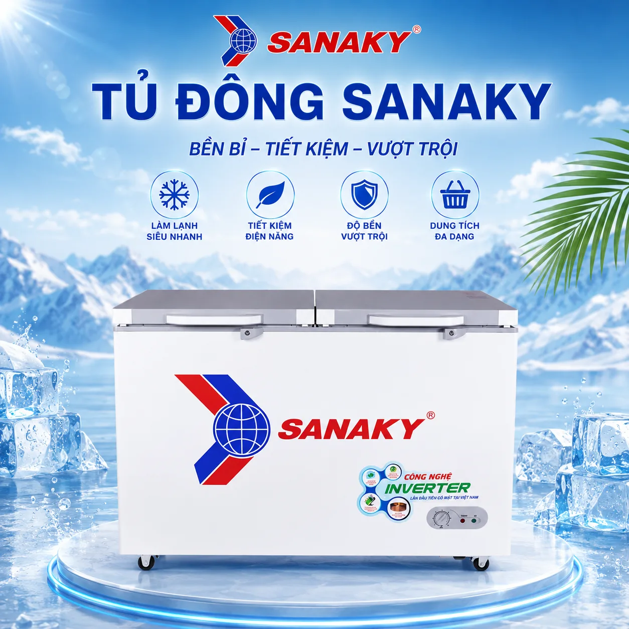 Tủ đông Sanaky phù hợp nhu cầu bảo quản thực phẩm
