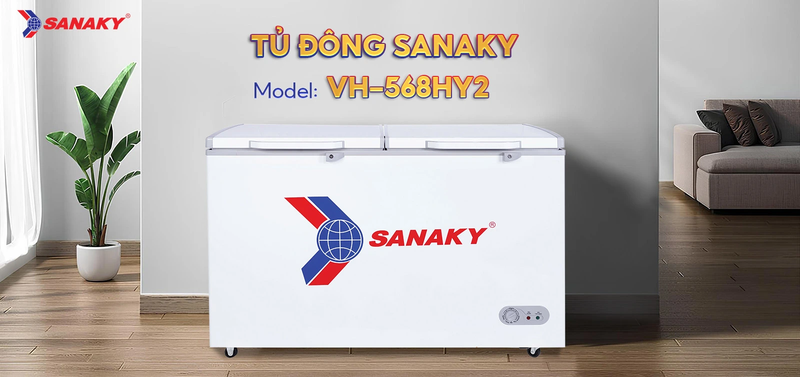 Tủ Đông Sanaky VH-568HY2 Tủ đông 410 lít Sanaky VH-568HY2 thiết kế hai cánh nằm ngang