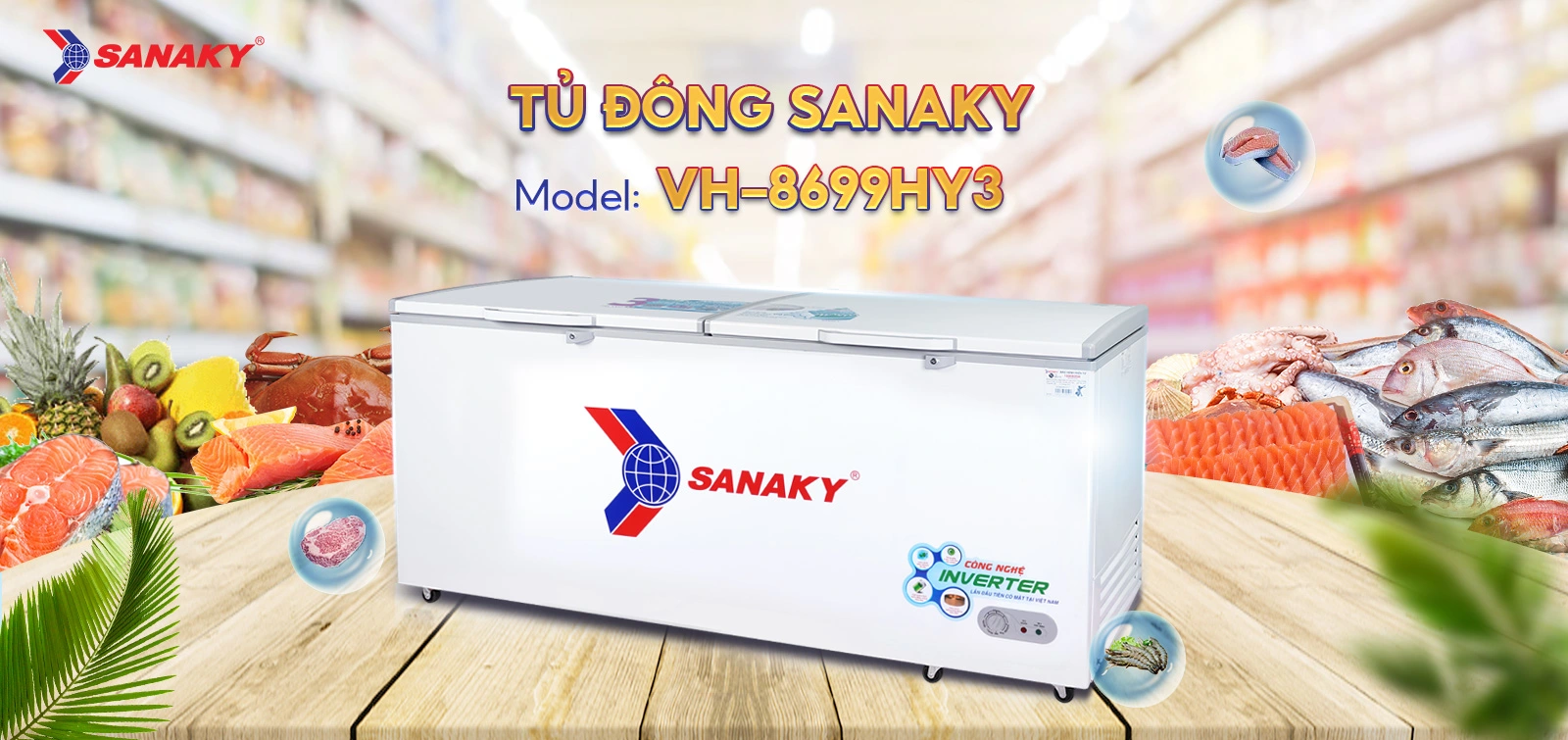 Tủ Đông Sanaky VH-8699HY3 Tủ đông 761 lít Sanaky Inverter VH-8699HY3 với thiết kế hiện đại và công nghệ Inverter