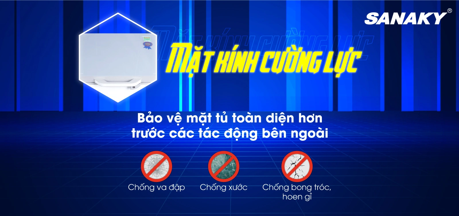 Tủ đông cánh kính cường lực bóng bẩy Tủ đông 761 lít Sanaky Inverter VH-8699HY4K – Tủ đông Sanaky VH-8699HY4K với mặt kính cường lực
