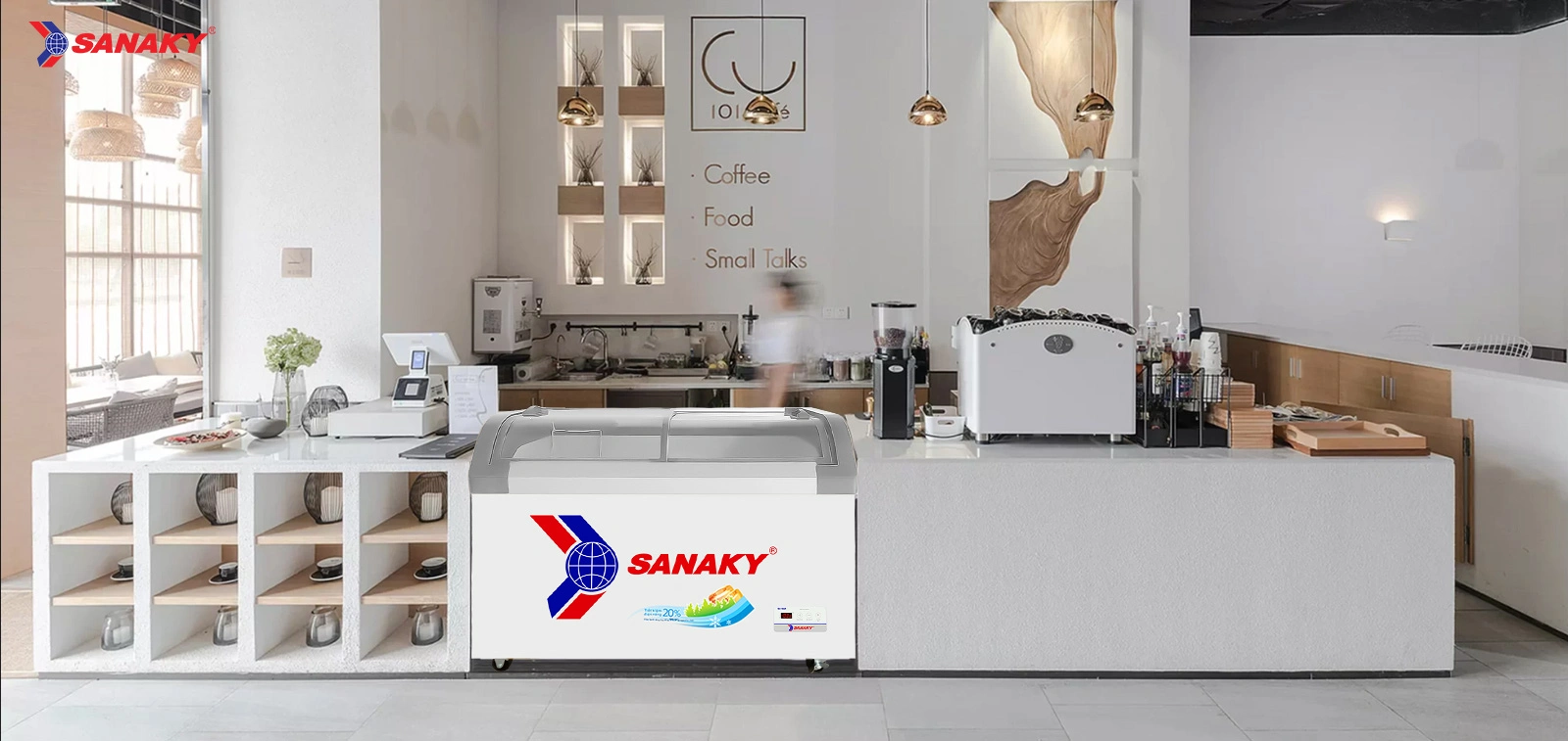 Bảo hành chính hãng 2 năm Tủ đông kính cong 280 lít Sanaky VH-3899KB được bảo hành chính hãng 2 năm