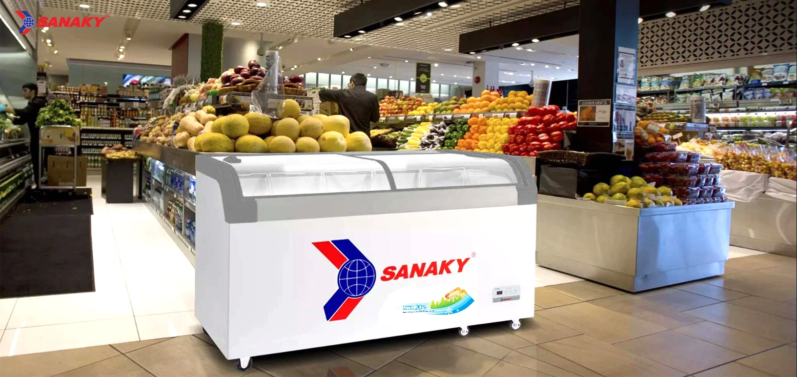 Bảo hành chính hãng 2 năm Tủ đông kính cong 500 lít Sanaky VH-899KA được bảo hành chính hãng 2 năm