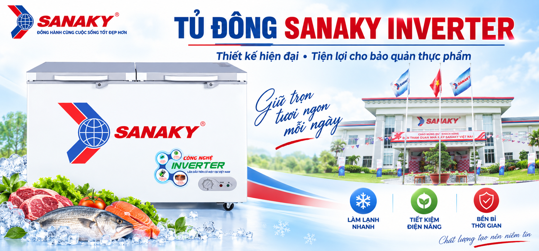 Tủ đông Sanaky Inverter tiết kiệm điện