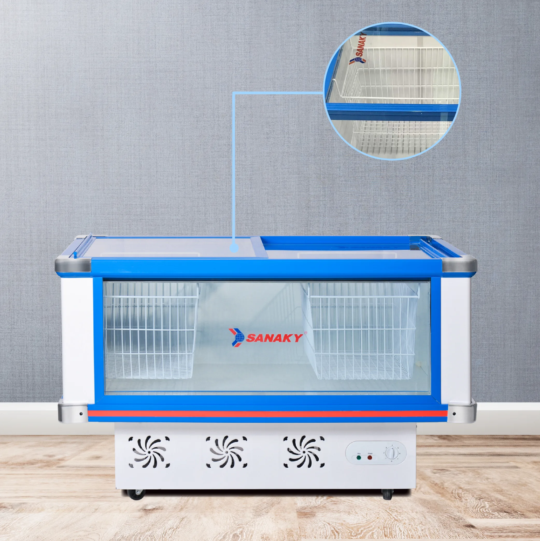 Tủ Mát Sanaky VH-299K 278 lít, mặt kính, dàn lạnh đồng Tủ mát 278 lít Sanaky VH-299K với mặt kính và dàn lạnh đồng