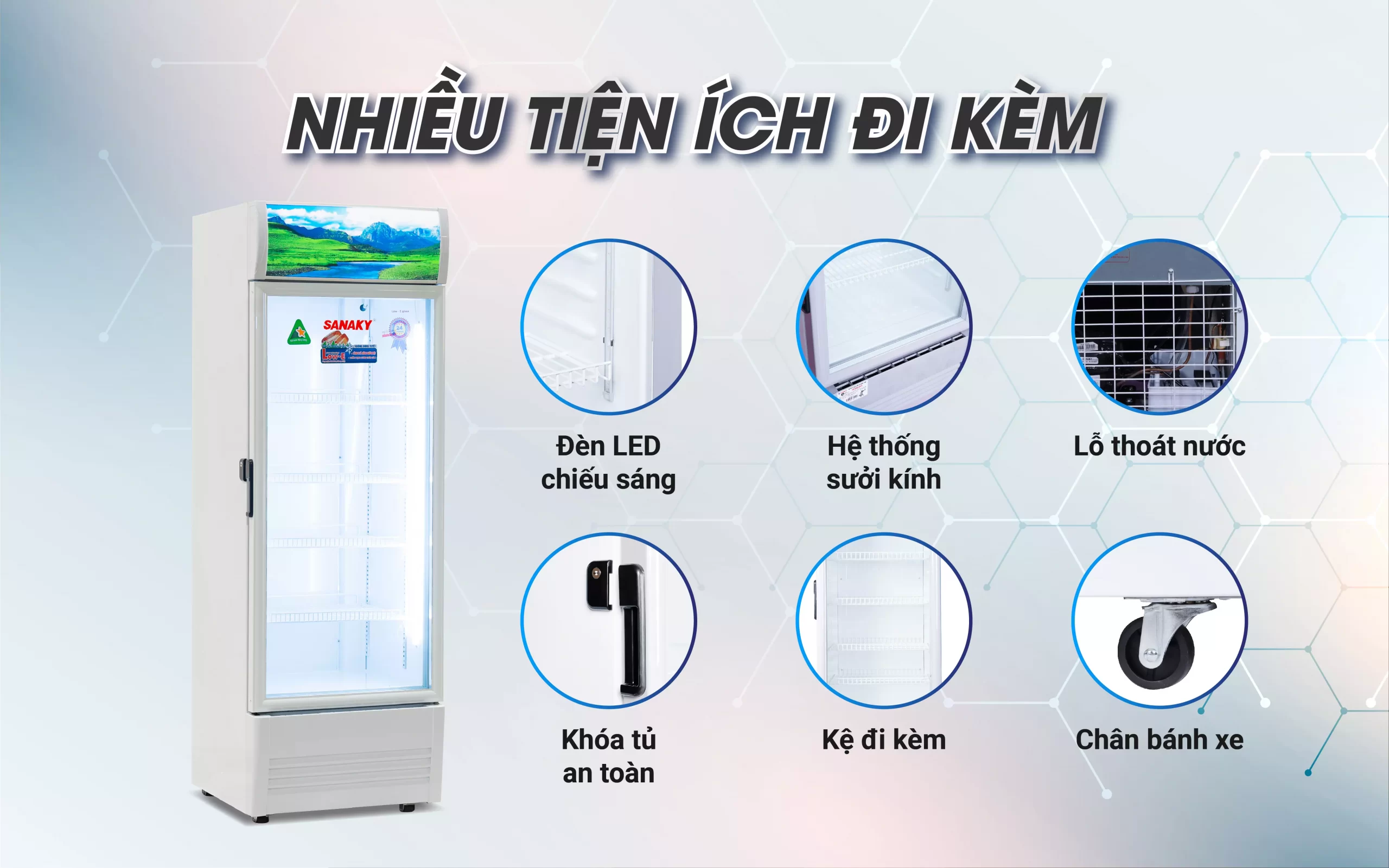Các tiện ích đi kèm của Tủ mát 300 lít Sanaky Inverter VH-3089K3