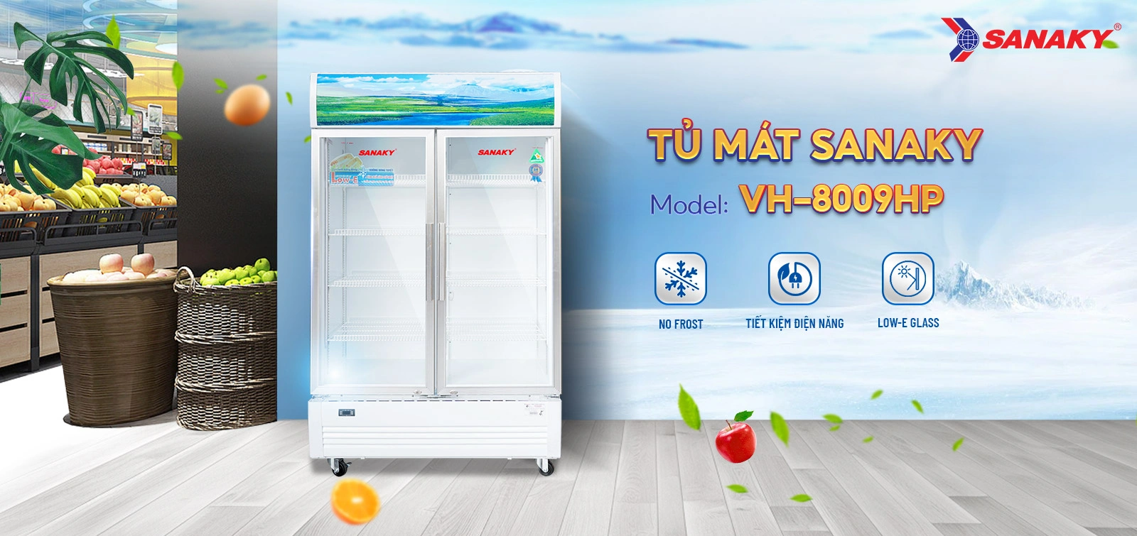 Tủ Mát Sanaky VH-8009HP Tủ mát 700 lít Sanaky VH-8009HP cửa kính trưng bày
