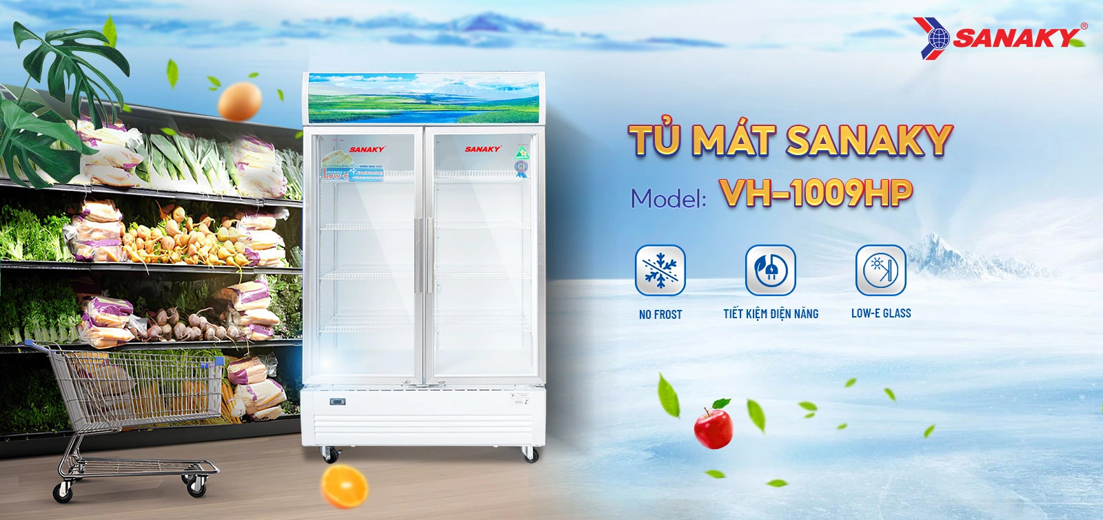 Tủ Mát Sanaky VH-1009HP Tủ mát 900 lít Sanaky VH-1009HP cửa kính trưng bày