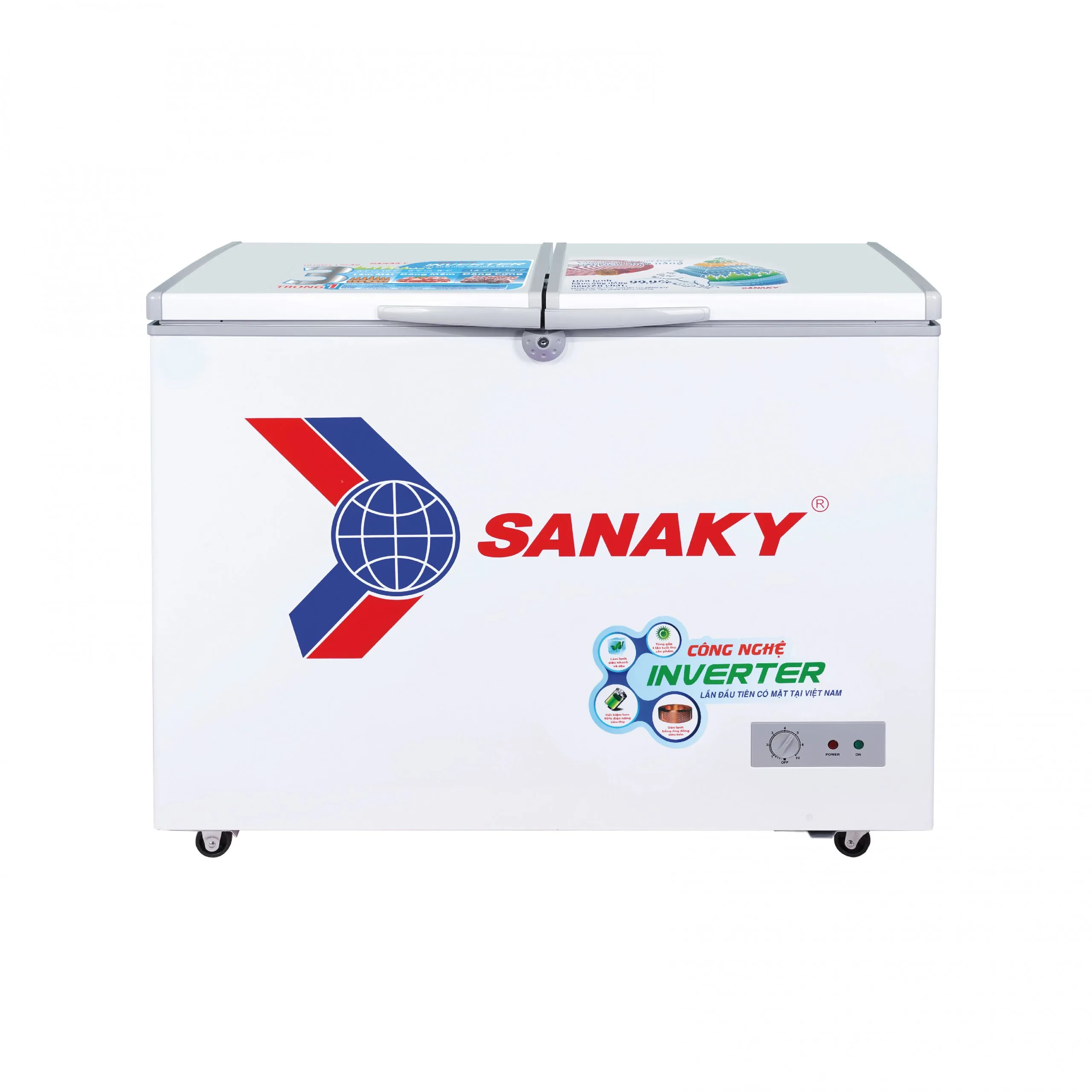 Tủ đông 235 lít Sanaky Inverter VH-2899A3 thiết kế nắp mở ngang