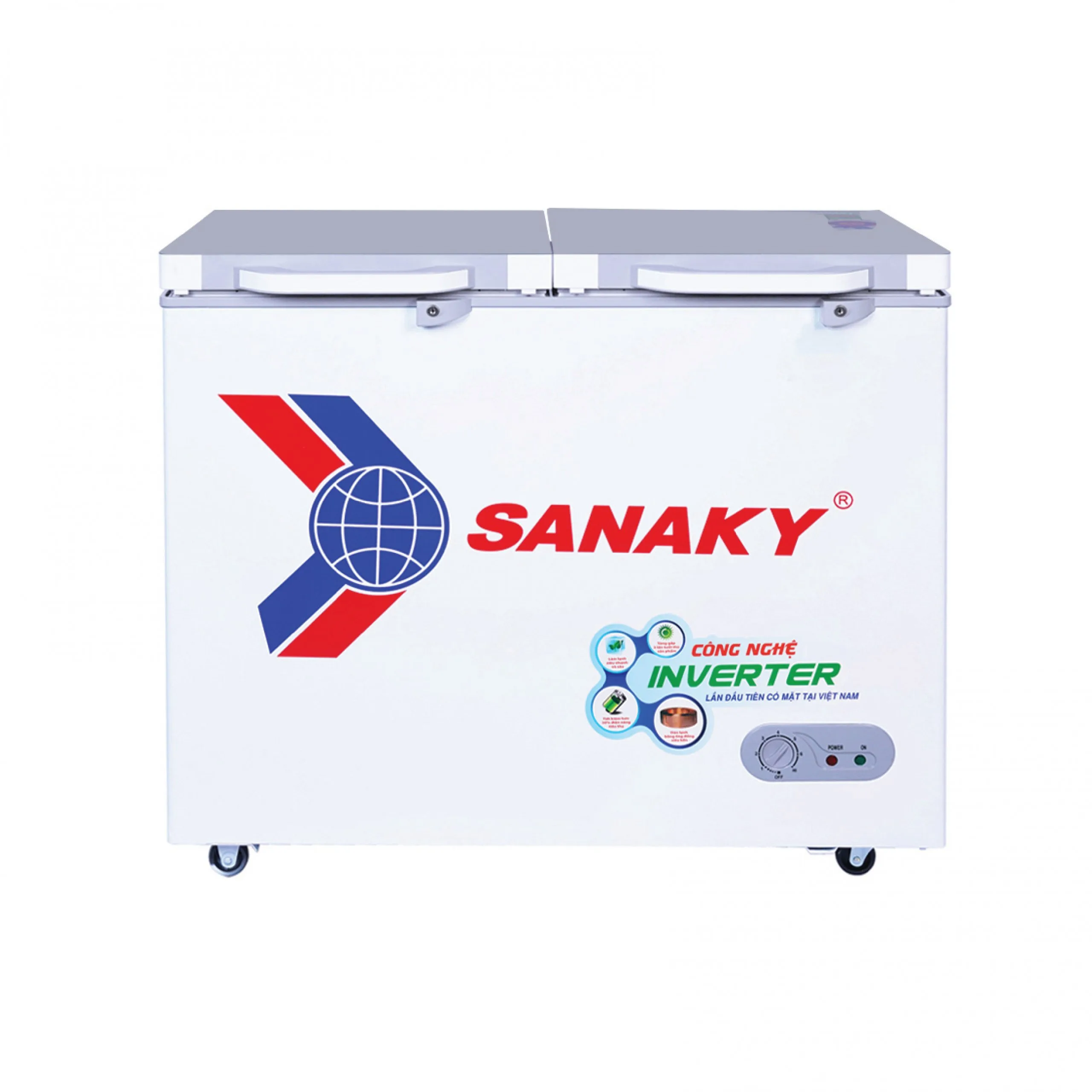 Tủ đông 235L Sanaky Inverter VH-2899A4K thiết kế 2 cánh