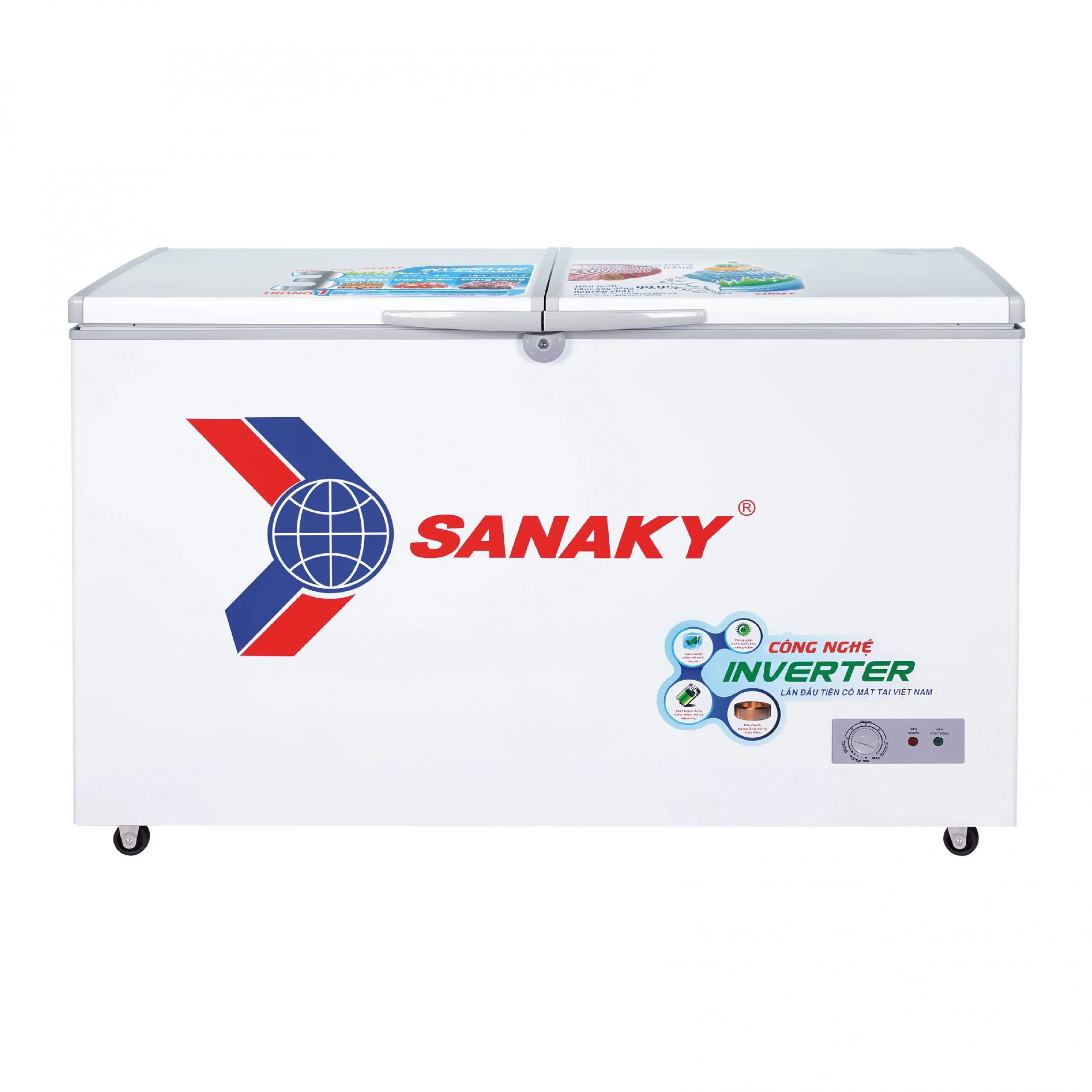 Tủ đông 305 lít Sanaky Inverter VH-4099A3 thiết kế nắp mở ngang