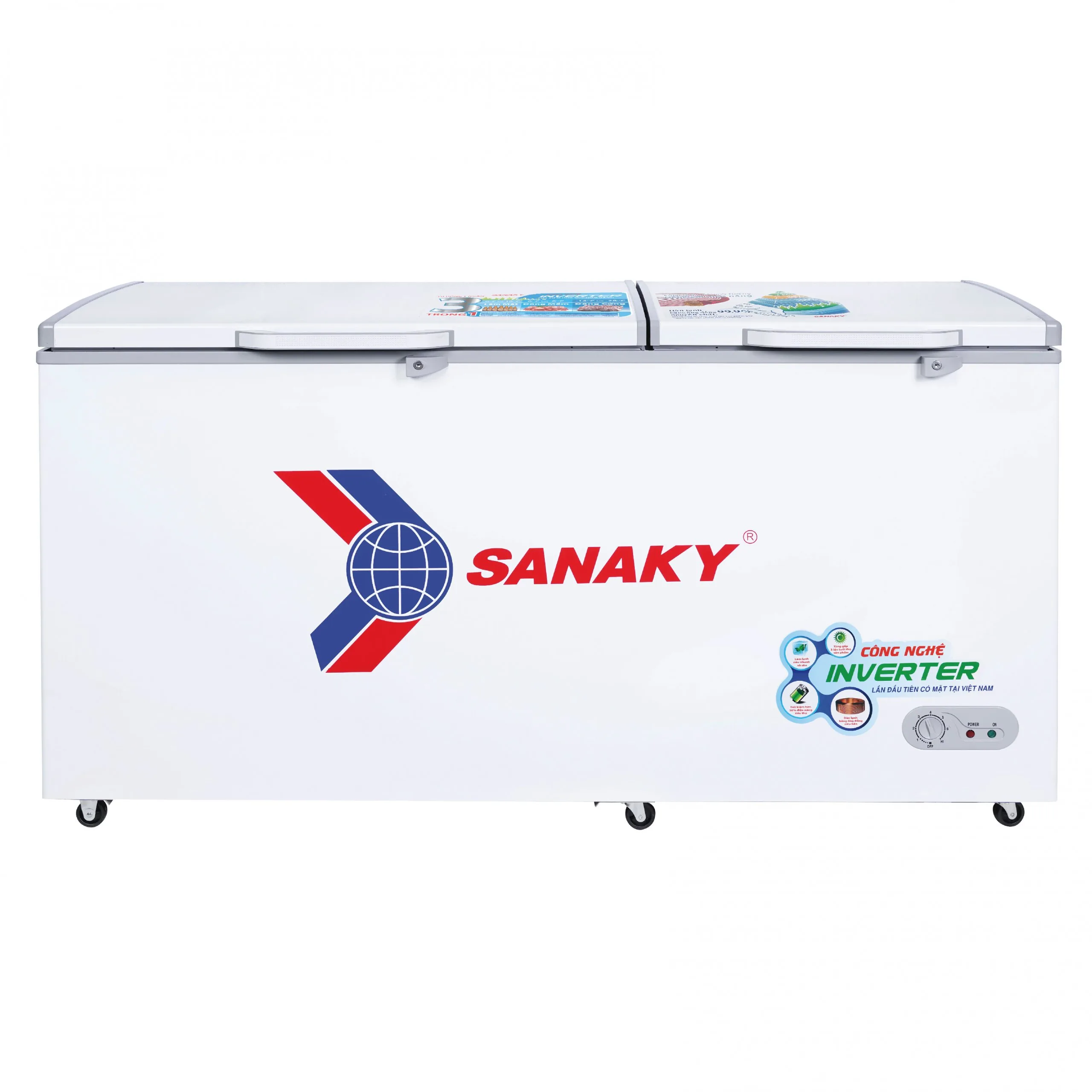 Tủ đông 530 lít Sanaky Inverter VH-6699HY3 thiết kế 2 cánh