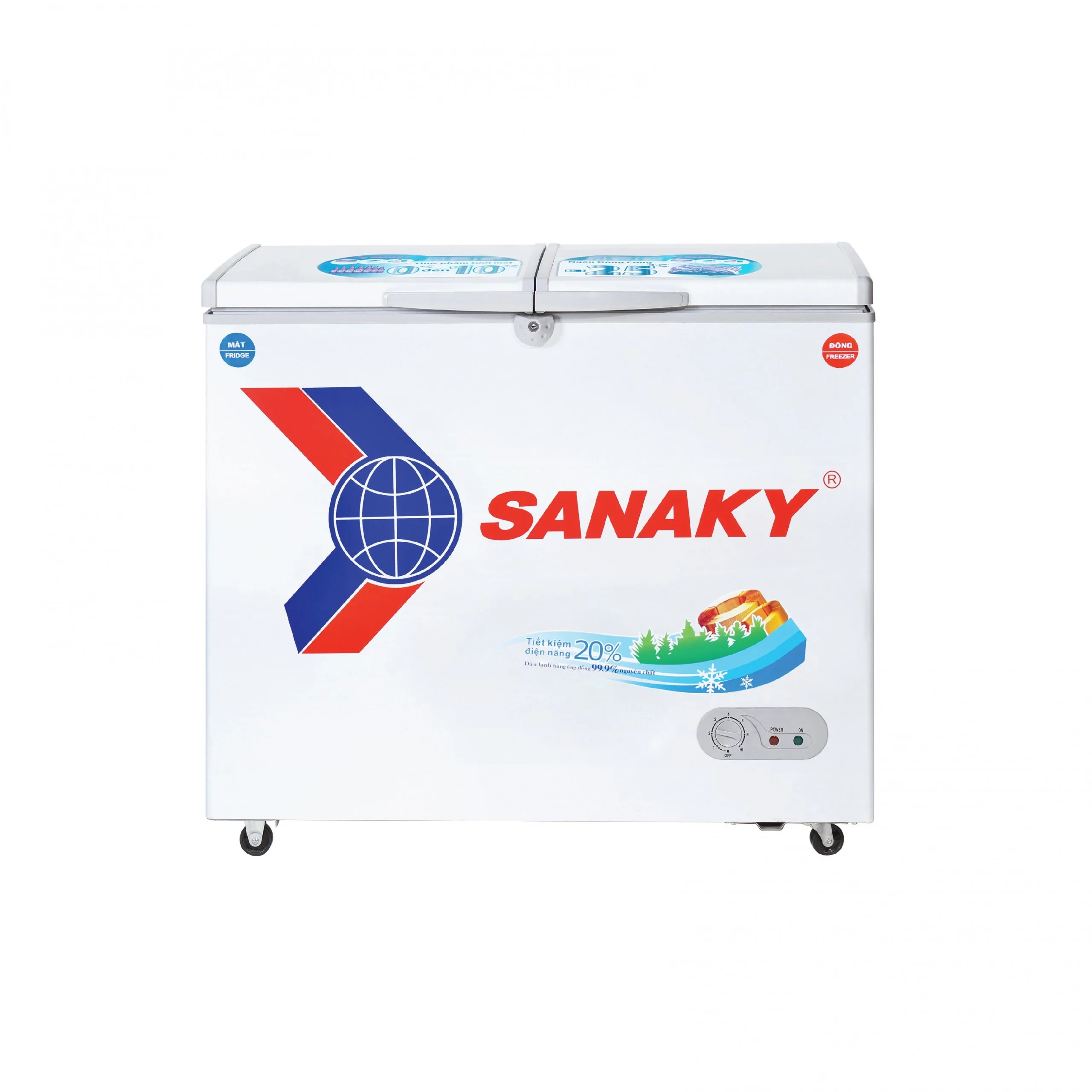 Tủ đông mát 165 lít Sanaky VH-2299W1 màu trắng