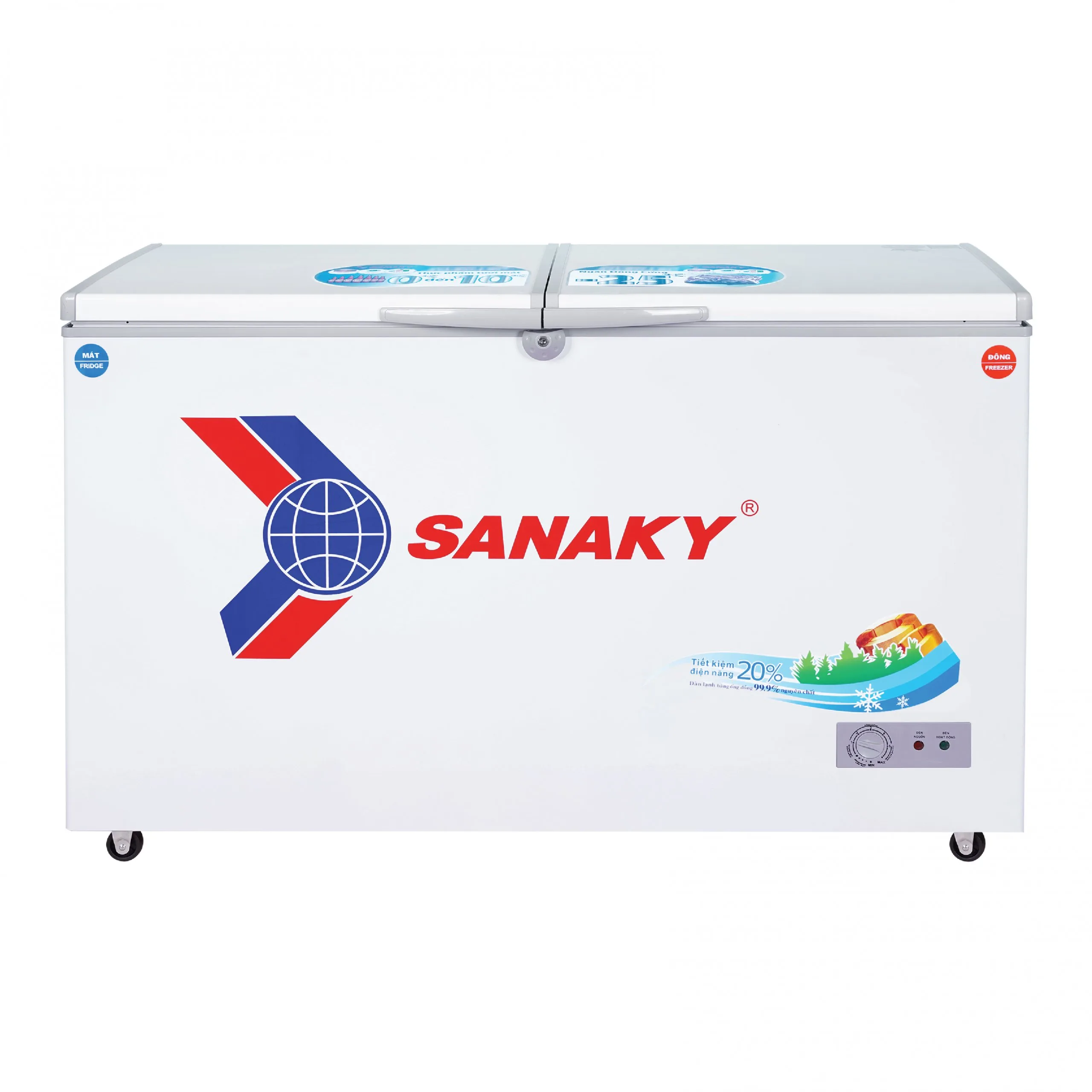 Tủ đông mát 280 lít Sanaky VH-4099W1 với thiết kế nắp mở phía trên
