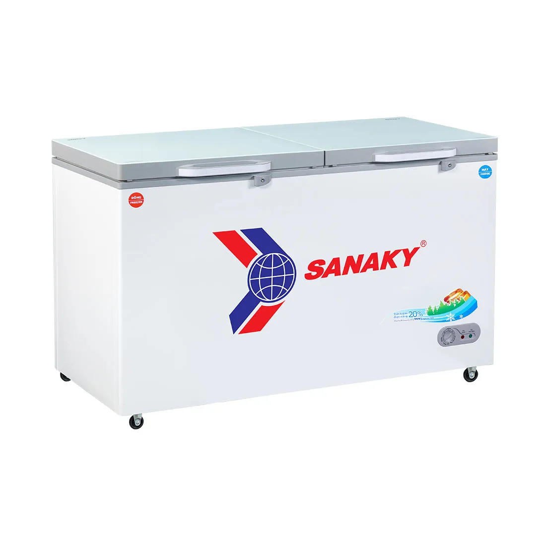 Tủ đông mát 365 lít Sanaky VH-5699W2K với thiết kế nắp mở phía trên
