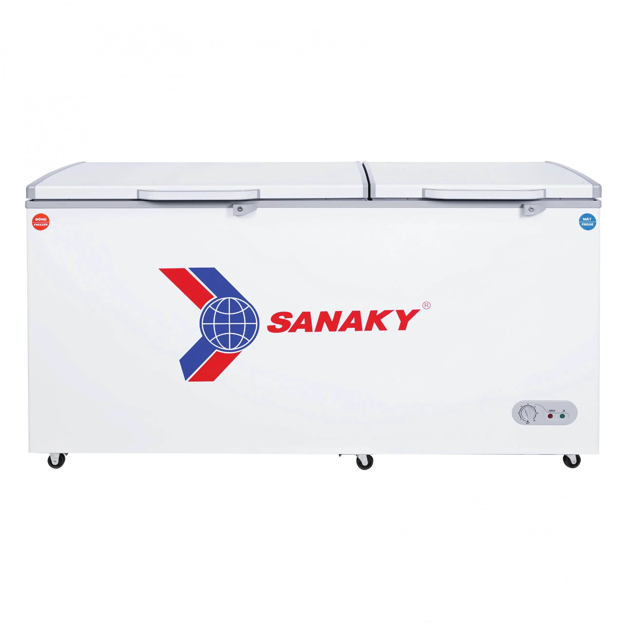 Tủ đông mát 485 lít Sanaky VH-668W2 thiết kế hai cánh mở ngang