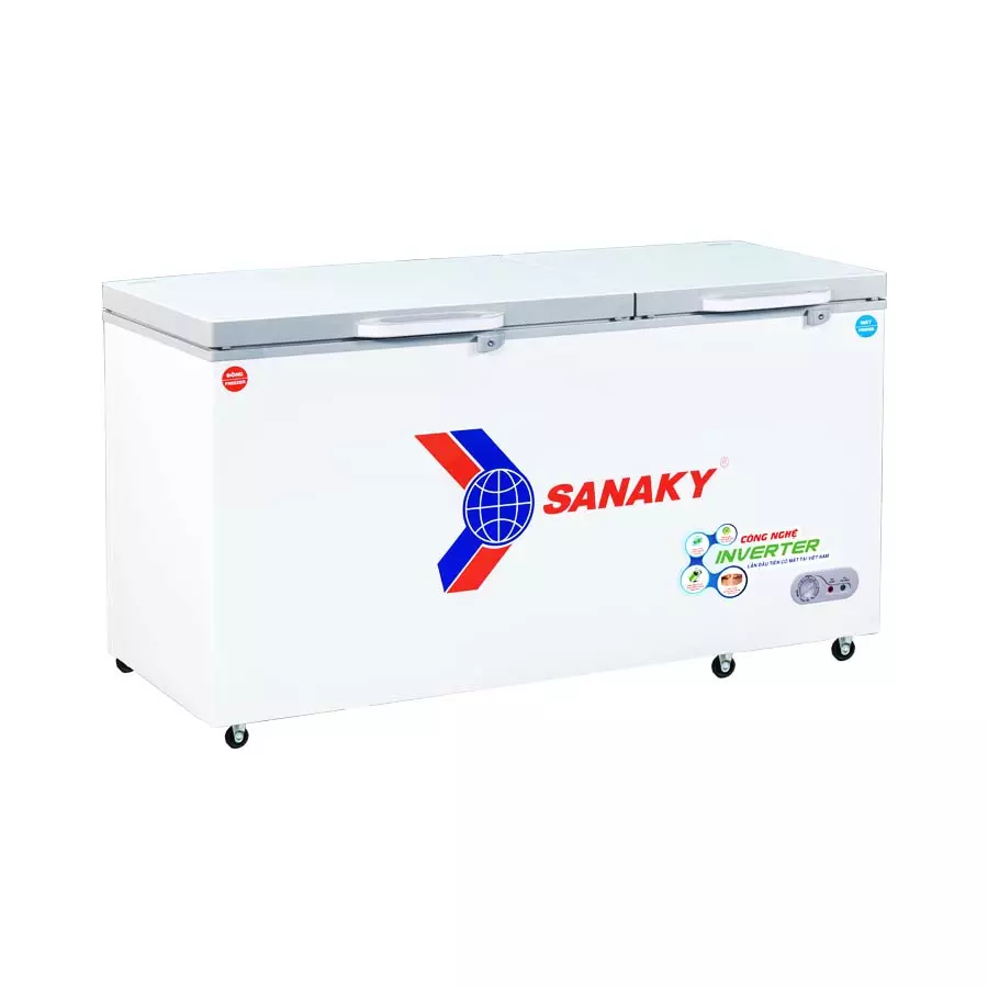 Tủ đông mát 485 lít Sanaky VH-6699W4K với thiết kế 2 cánh và công nghệ Inverter