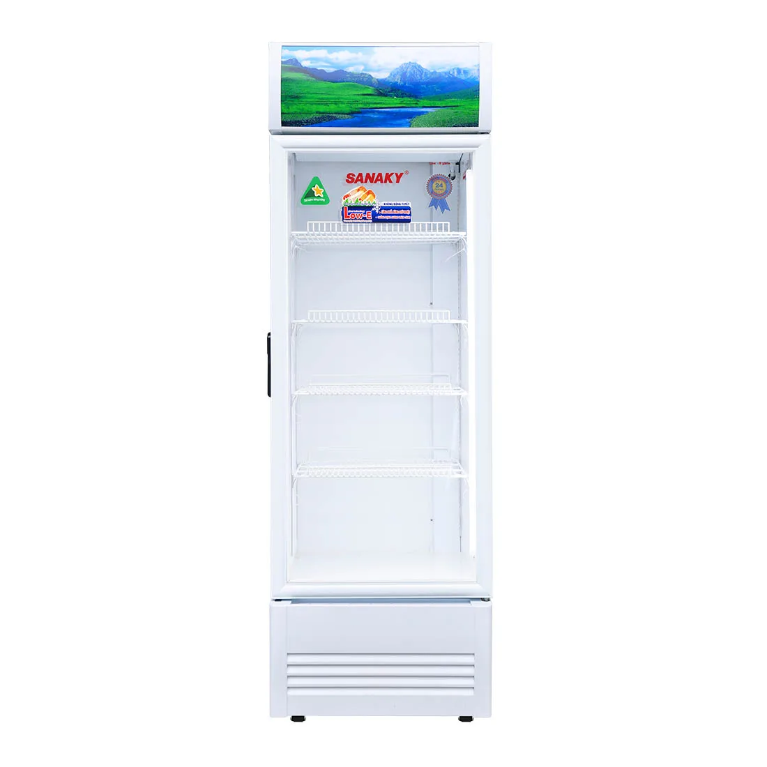 Tủ mát 200 lít Sanaky VH-2599K với cửa kính và hệ thống kệ trưng bày